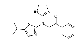 4,5-dihydro-1H-imidazol-2-yl-phenacyl-(5-propan-2-yl-1,3,4-thiadiazol-2-yl)azanium,iodide Structure