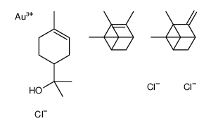 6,6-dimethyl-4-methylidenebicyclo[3.1.1]heptane,gold(3+),2-(4-methylcyclohex-3-en-1-yl)propan-2-ol,4,6,6-trimethylbicyclo[3.1.1]hept-3-ene,trichloride结构式