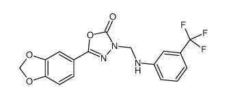 5-(1,3-benzodioxol-5-yl)-3-[[3-(trifluoromethyl)anilino]methyl]-1,3,4-oxadiazol-2-one Structure