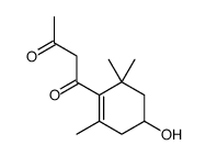 1-(4-hydroxy-2,6,6-trimethylcyclohexen-1-yl)butane-1,3-dione结构式