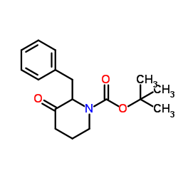 2-Methyl-2-propanyl 2-benzyl-3-oxo-1-piperidinecarboxylate Structure