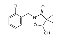 2-[(2-chlorophenyl)methyl]-5-hydroxy-4,4-dimethyl-1,2-oxazolidin-3-one结构式