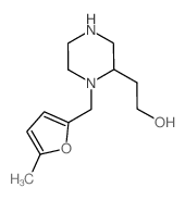 2-Piperazineethanol,1-[(5-methyl-2-furanyl)methyl]-(9CI) structure