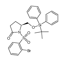 1-(2-bromobenzenesulfonyl)-5S-(tert-butyldiphenylsilanyloxymethyl)pyrrolidin-2-one Structure