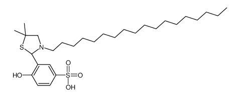 3-(5,5-Dimethyl-3-octadecylthiazolidin-2-yl)-4-hydroxybenzenesulfonic acid结构式