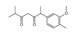 2-(3-methoxy-4-methylphenyl)-6-methylheptane-3,5-dione Structure