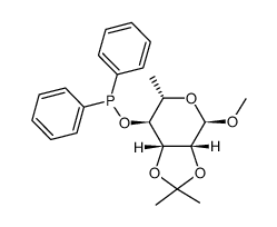 methyl 2,3-O-isopropylidene-4-O-(diphenylphosphino)-α-L-rhamnopyranoside Structure
