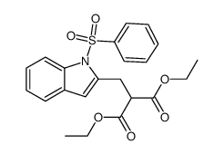 diethyl 2-((1-(phenylsulfonyl)-1H-indol-2-yl)methyl)malonate Structure