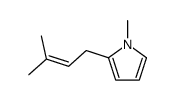 1-methyl-2-(3-methylbut-2-enyl)pyrrole结构式
