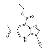 6-acetyl-8-ethoxycarbonyl-4H-pyrazolo<1,5-a><1,3>diazepine-3-carbonitrile Structure