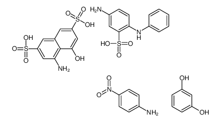 5-amino-2-anilinobenzenesulfonic acid,4-amino-5-hydroxynaphthalene-2,7-disulfonic acid,benzene-1,3-diol,4-nitroaniline Structure