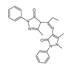 N-(3'-methyl-1'-phenyl-4'-propionylidene-2'-pyrazolin-5'-one)-4-aminoantipyrine结构式