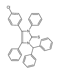 1-benzhydryl-4-(4-chlorophenyl)-3,5-diphenyl-1,3-dihydroimidazole-2-thione结构式