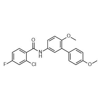 2-氯-N-{4',6-二甲氧基-[1,1'-联苯]-3-基}-4-氟苯甲酰胺结构式