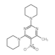 4-methyl-5-nitro-2,6-bis(1-piperidyl)pyrimidine结构式
