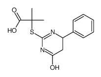 2-methyl-2-[(6-oxo-4-phenyl-4,5-dihydro-1H-pyrimidin-2-yl)sulfanyl]propanoic acid Structure