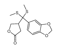 3-(1-(3,4-methylenedioxyphenyl)-1,1-di(methylthio)methyl)-4-butanolide结构式