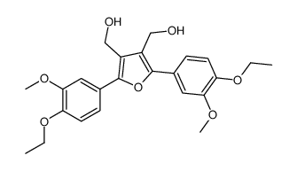 [2,5-bis(4-ethoxy-3-methoxyphenyl)-4-(hydroxymethyl)furan-3-yl]methanol结构式