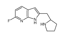 6-氟-2-[(2R)-2-吡咯烷甲基]-1H-吡咯并[2,3-B]吡啶结构式