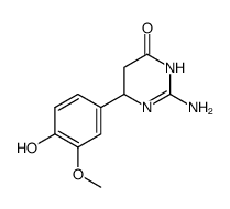 2-amino-6-(4-hydroxy-3-methoxy-phenyl)-5,6-dihydro-3H-pyrimidin-4-one结构式