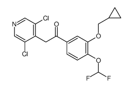 1-(3-(cyclopropylmethoxy)-4-(difluoromethoxy)phenyl)-2-(3,5-dichloro-1-pyridin-4-yl)ethanone结构式