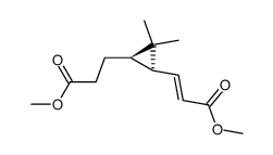 (Z)-3-[(1S,3R)-3-(2-Methoxycarbonyl-ethyl)-2,2-dimethyl-cyclopropyl]-acrylic acid methyl ester结构式