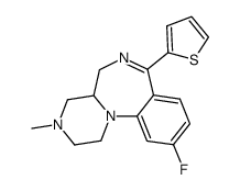 (+)-10-fluoro-1,2,3,4,4a,5-hexahydro-3-methyl-7-(2-thienyl)-pyrazino[1,2-a][1,4]benzodiazepine结构式