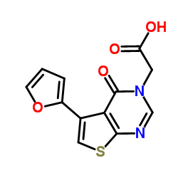 [5-(2-Furyl)-4-oxothieno[2,3-d]pyrimidin-3(4H)-yl]acetic acid Structure