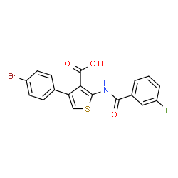 4-(4-Bromo-phenyl)-2-(3-fluoro-benzoylamino)-thiophene-3-carboxylic acid structure
