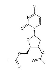 1-(2-Deoxy-3,5-di-O-acetyl-β-D-ribosyl)-4-chloropyrimidin-2(1H)-one结构式