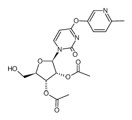 4-O-(6-methylpyridine-3-yl)-1-(2',3'-di-O-acetyl-β-D-ribofuranosyl)uracil结构式