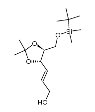 (E)-(4S,5S)-6-<(tert-Butyldimethylsilyl)oxy>-4,5-O-(1-methylethylidene)-2-hexen-1-ol结构式