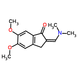 (2Z)-2-[(Dimethylamino)methylene]-5,6-dimethoxyindan-1-one结构式