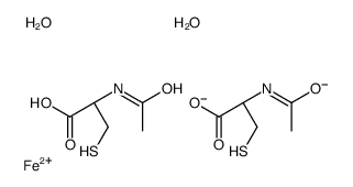 (2R)-2-acetamido-3-sulfanylpropanoate,iron(2+),dihydrate Structure