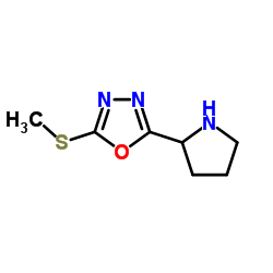 2-(Methylsulfanyl)-5-(2-pyrrolidinyl)-1,3,4-oxadiazole Structure