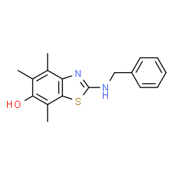 6-Benzothiazolol,4,5,7-trimethyl-2-[(phenylmethyl)amino]- structure