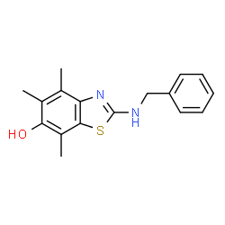 6-Benzothiazolol,4,5,7-trimethyl-2-[(phenylmethyl)amino]- Structure