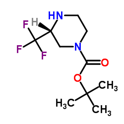 (R)-3-(三氟甲基)哌嗪-1-羧酸叔丁酯结构式