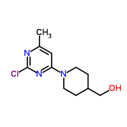 [1-(2-Chloro-6-methyl-pyrimidin-4-yl)-piperidin-4-yl]-methanol结构式