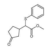((S)-3-Oxo-cyclopentyl)-phenylsulfanyl-acetic acid methyl ester结构式