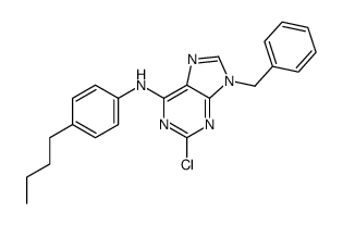 9-benzyl-N-(4-butylphenyl)-2-chloropurin-6-amine Structure