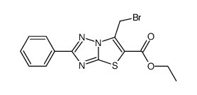 5-Brommethyl-6-ethoxycarbonyl-2-phenylthiazolo<3,2-b>-1,2,4-triazol结构式