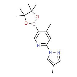 4-Methyl-2-(4-methyl-1H-pyrazol-1-yl)-5-(4,4,5,5-tetramethyl-1,3,2-dioxaborolan-2-yl)pyridine结构式