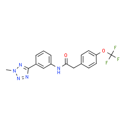 N-[3-(2-Methyl-2H-tetrazol-5-yl)phenyl]-2-[4-(trifluoromethoxy)phenyl]acetamide结构式