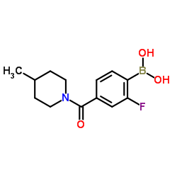 2-氟-4-(4-甲基哌啶-1-羰基)苯基)硼酸结构式