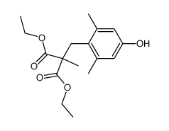 2-(4-hydroxy-2,6-dimethylbenzyl)-2-methylmalonic acid diethyl ester structure