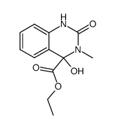 4-hydroxy-3-methyl-2-oxo-1,2,3,4-tetrahydro-quinazoline-4-carboxylic acid ethyl ester结构式