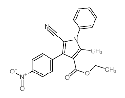 1H-Pyrrole-3-carboxylicacid, 5-cyano-2-methyl-4-(4-nitrophenyl)-1-phenyl-, ethyl ester结构式