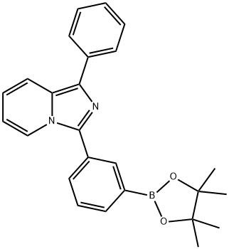 1-苯基-3-(3-(4,4,5,5-四甲基-1,3,2-二氧杂环戊硼烷-2-基)苯基)咪唑并[1,5-A]吡啶结构式
