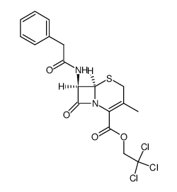 2,2,2-Trichloroethyl3-methyl-8-oxo-7-(2-phenylacetamido)-5-thia-1-azabicydo[4.2.0]oct-2-ene-2-carboxylate结构式